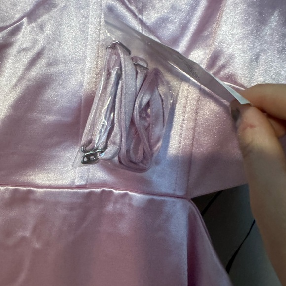 Pink | Shiny | rhinestone Straps | forever 21 | cocktail dress | size M | NWT - Picture 8 of 12